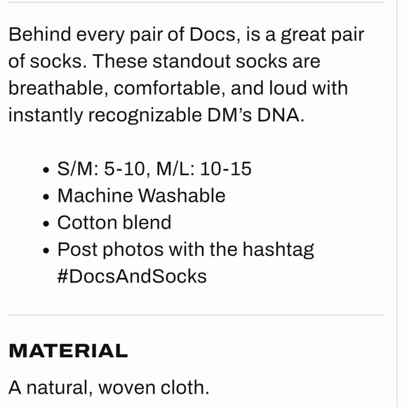 NWT Unisex Dr. Martens The Lightweight Doc Black Socks with Yellow Accents - Picture 6 of 7